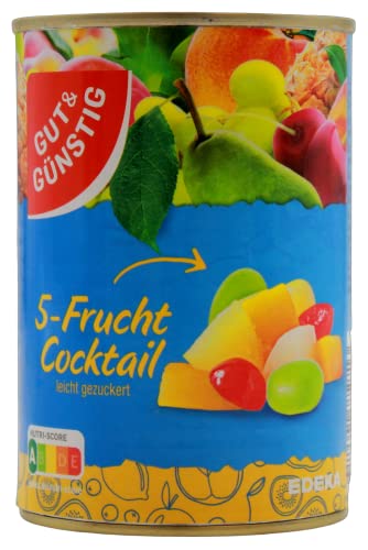 Gut & Günstig 5-Frucht Cocktail leicht gezuckert, 12er Pack (12 x 250g) von NUGOYA