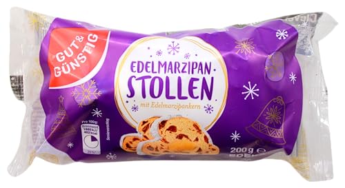 Gut & Günstig Edelmarzipan Stollen mit Rosinen, 10er Pack (10 x 200g) von Edeka