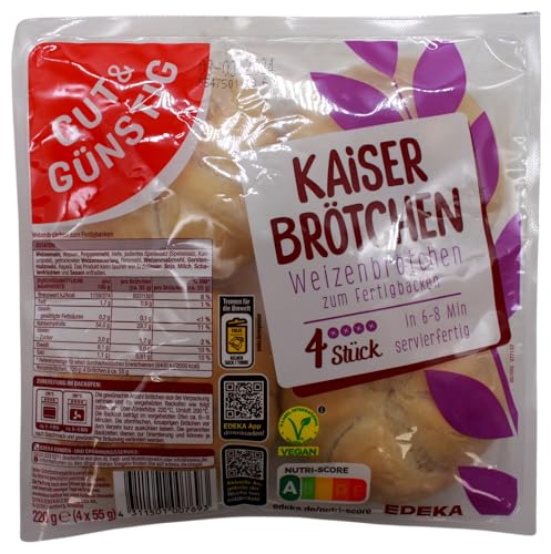 Gut & Günstig Kaiser Brötchen zum Fertigbacken, 6er Pack (6 x 220g) von Edeka