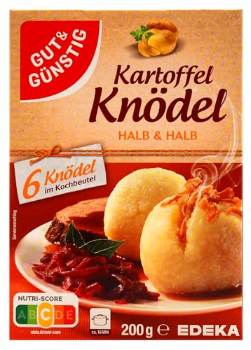 Gut & Günstig Kartoffel-Knödel halb & halb, 16er Pack (16 x 200g) von Gut & Günstig