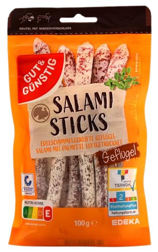 EDEKA Gut & Günstig Salami Sticks Geflügel, 8er Pack (8 x 100g) von Edeka