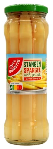 Gut & Günstig Stangenspargel weiß, geschält, 12er Pack (12x 205g) von Edeka