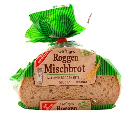 Gut & Günstig kräftiges Roggen Mischbrot, 12er Pack (12 x 500g) von Edeka