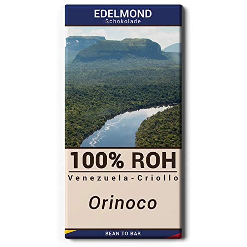 Edelmond 100% Orinoco Roh-Schokolade - Seltene Criollo Kakaobohnen aus Venezuela - sehr bitter - 73g von Edelmond