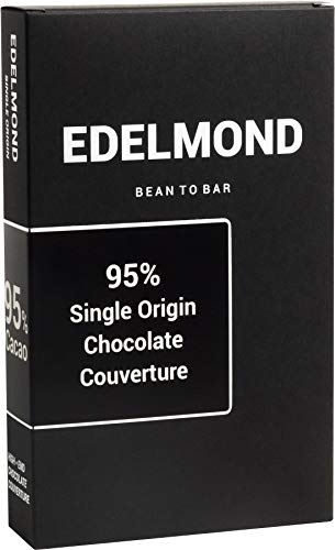 Edelmond Edelbitter Kuvertüre - 95% Hochprozentig in Kakao fürs Gourmet Kochen. Ohne Emulgator ohne Alkalisierung. Vegan Bio - 2x 250g von Edelmond