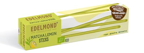 Edelmond Schoko-Sticks Vegane Weiße. Bio Plastikfrei. Schokoladen Geschenk. Handgezogen (Grüner Tee Matcha) von Edelmond