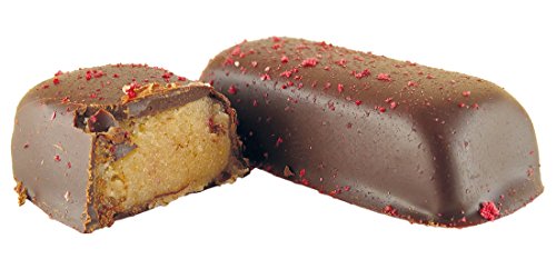 Himbeer Marzipan Praline Honig/ohne weiteren Zuckerzusatz/in Zuckerfrei Bitter-Schokolade/Bio, Glutenfrei und Lactosefrei / 9Stück -100 Gr. von Edelmond