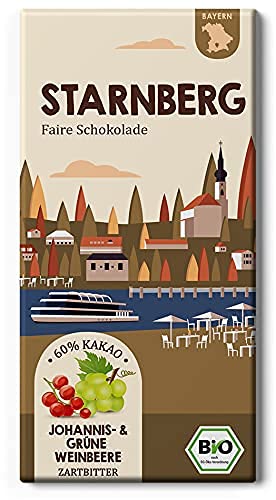 Starnberg Johannis- und Weinbeere Schokolade/Fair Trade Bayern Tafel/Bio Edelkakao von Edelmond