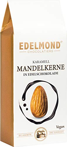 Kandierte Mandel in Schokolade. Bio. Knackig und lecker, Vegan und Laktosefrei. 125g von Edelmond