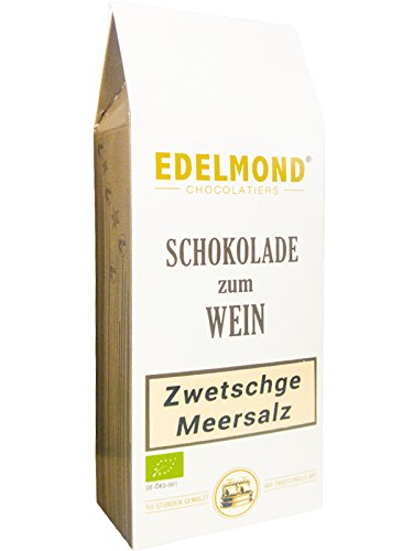 Schokolade zum Rotwein. Zwetschge & Meersalz von Edelmond. Auf Wein abgestimmt.125 g von Edelmond