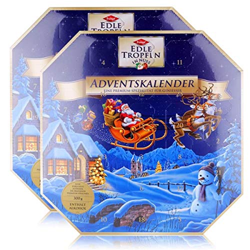 Trumpf Edle Tropfen in Nuss Adventskalender 300g blau (2er Pack) von Edle Tropfen