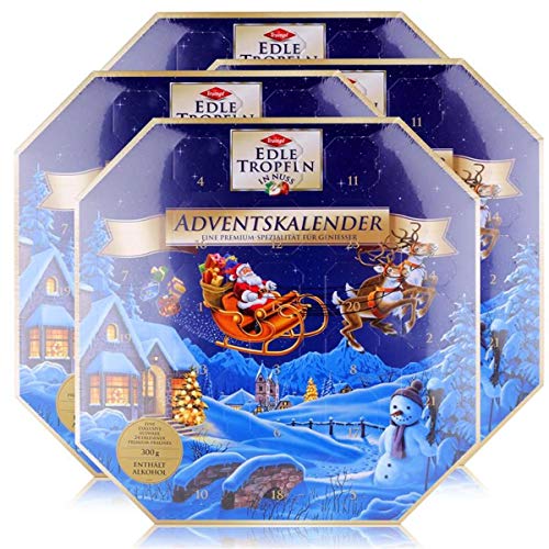 Trumpf Edle Tropfen in Nuss Adventskalender 300g blau (4er Pack) von Edle Tropfen