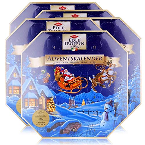 Trumpf Edle Tropfen in Nuss Adventskalender 300g blau (5er Pack) von Edle Tropfen