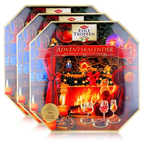 Trumpf Edle Tropfen in Nuss Adventskalender 300g rot (3er Pack) von Edle Tropfen