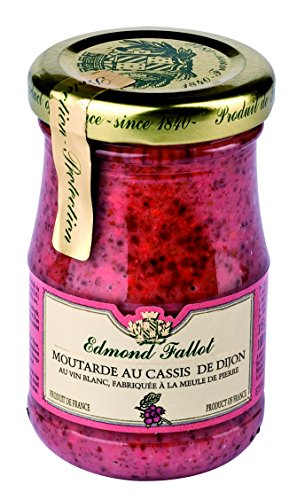 Edmond Fallot - Senf mit schwarzen Johannisbeeren (Moutarde au cassis de Dijon) im Glas, 105 g von Edmond Fallot