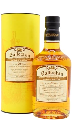 Edradour Ballechin 20 Years Old Bourbon Barrel Highland Single Malt Cask Strength 52,8% Vol. 0,7l in Geschenkbox von Edradour