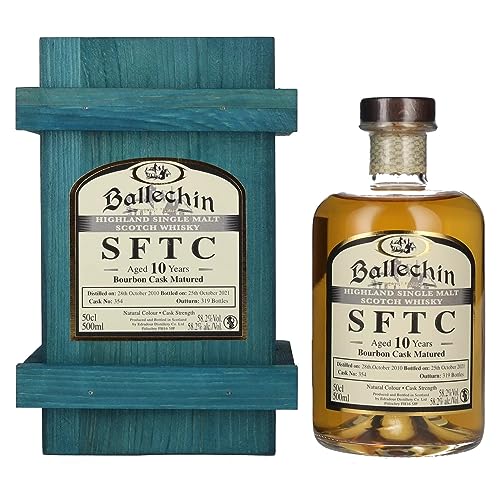 Edradour Ballechin SFTC 10 Years Old Bourbon Cask Matured 2010 58,2% Vol. 0,5l in Holzkiste von Edradour