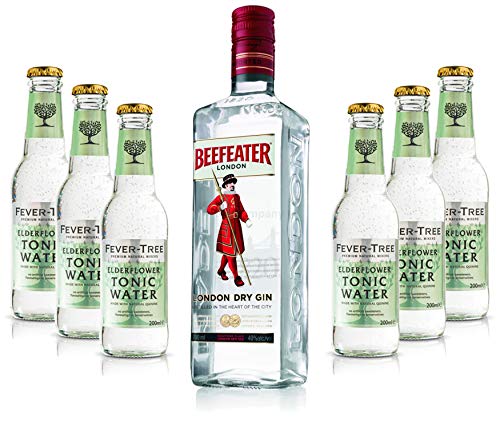 Gin Tonic Set - Beefeater Dry Gin 0,7l 700ml (47% Vol) + 6x Fever Tree Mediterranean Tonic Water 200ml - Inkl. Pfand MEHRWEG von Efe-Efe