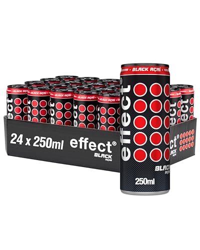 effect® BLACK AÇAÍ Energy Drink - 24 x 0,25l Dose - Erfrischungsgetränk mit Açaí-Geschmack - Energieschub im 24er Einweg Dosen-Tray von Effect