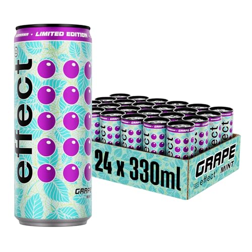 effect® GRAPE MINT Energy Drink - 24 x 0,33l Dose - Erfrischungsgetränk mit Trauben-Minze-Geschmack - Energieschub im 24er Einweg Dosen-Tray von Effect