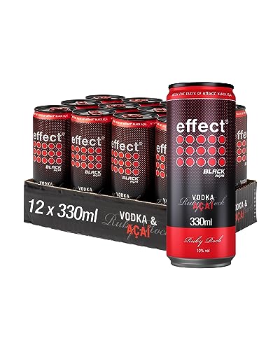 effect VODKA BLACK ACAI Mixgetränk – Tray mit 12 x 330 ml Dosen Einweg, Premium Longdrink mit 10% Vol. Alkohol, exotischer Acai Geschmack gemischt mit 9 MILE Vodka – perfekt für unterwegs von Effect