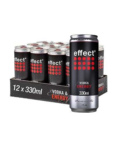 effect VODKA ENERGY Mixgetränk – Tray mit 12 x 330 ml Dosen Einweg, Premium Longdrink mit 10% Vol. Alkohol, klassischer Energy Geschmack gemischt mit 9 MILE Vodka – perfekt für unterwegs von Effect