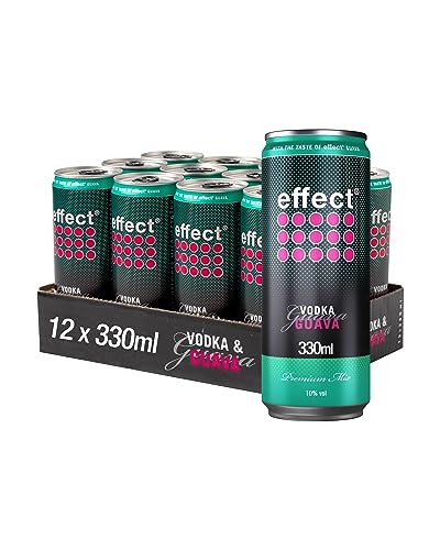 effect VODKA GUAVA Mixgetränk– Tray mit 12 x 330 ml Dosen Einweg, Premium Longdrink mit 10% Vol. Alkohol, exotischer Guave Geschmack gemischt mit 9 MILE Vodka – perfekt für unterwegs von Effect