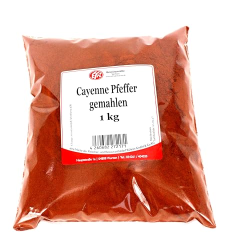 Efri Cayenne Pfeffer gemahlen – 100% reines Cayennepulver – Scharfes Gewürz für pikante Gerichte – Ideal für Chili, Saucen & Marinaden (1kg) von Efri