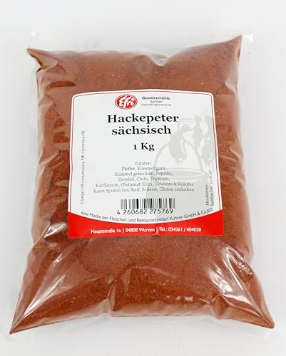 Efri Hackepeter Sächsisch Gewürzmischung – Für Mett, Wurst & Fleischgerichte – Mit Pfeffer, Kümmel, Paprika, Chili, Zwiebel & Thymian – Tradition aus Sachsen (1 kg) von Efri