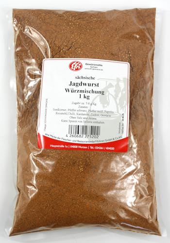 Efri - Jagdwurst "sächsisch" Würzmischung | Ohne Salz & Aroma | Würzen von Wurstmasse | Zutaten: Senfkörner, Pfeffer, Paprika, Reismehl, Kardamon, 1 kg (1er Pack) von Efri