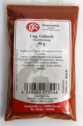 Efri Ungarische Gulasch Würzmischung | Perfekte Gewürzmischung für traditionelles Gulasch, Eintöpfe & Fleischgerichte (50g) von Efri