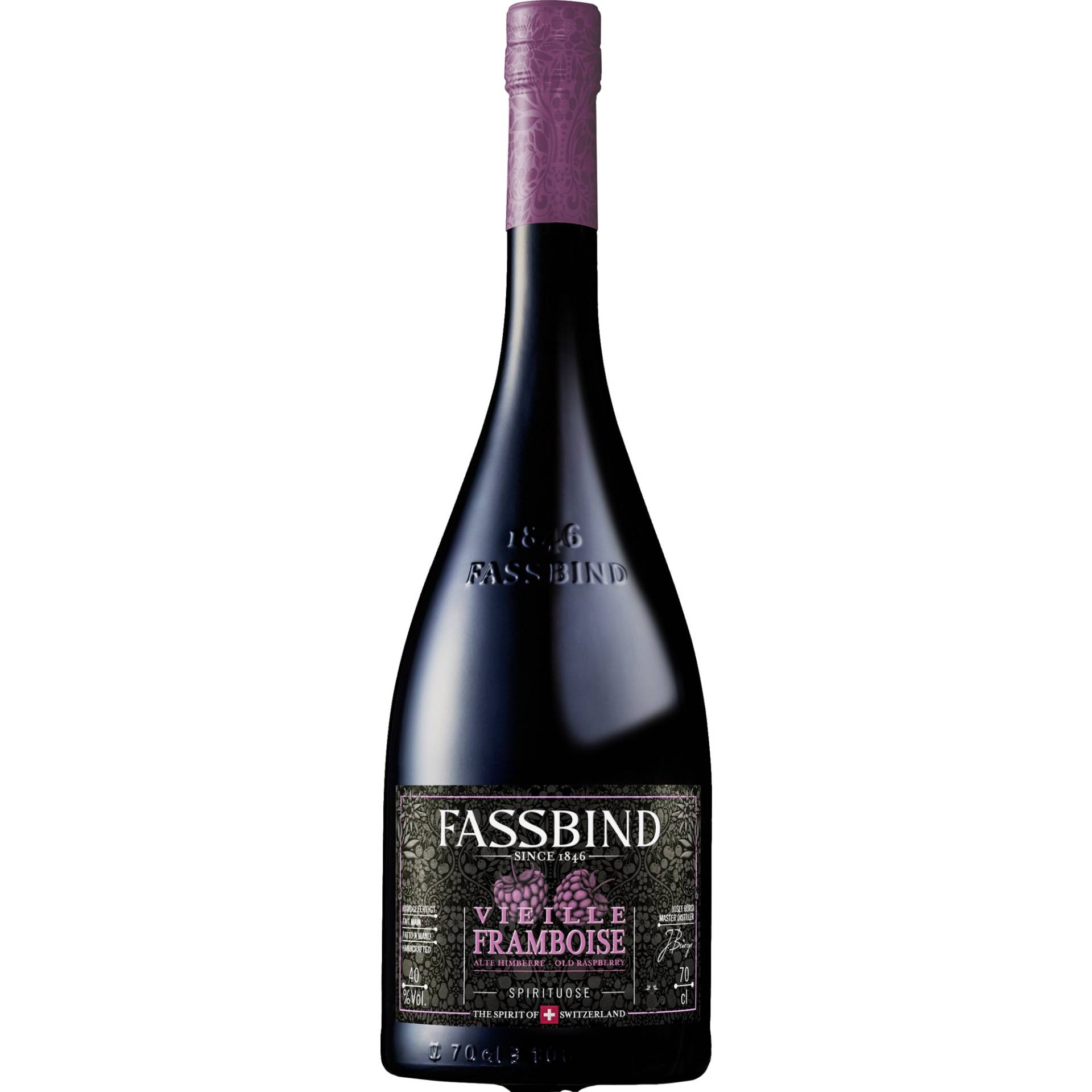 Les Vieilles Barriques Vieille Framboise Brand, Schweiz, 0,7 L, 40% Vol., Spirituosen von Eggers & Franke Holding GmbH, Konsul-Smidt-Str. 8J, D-28217 Bremen