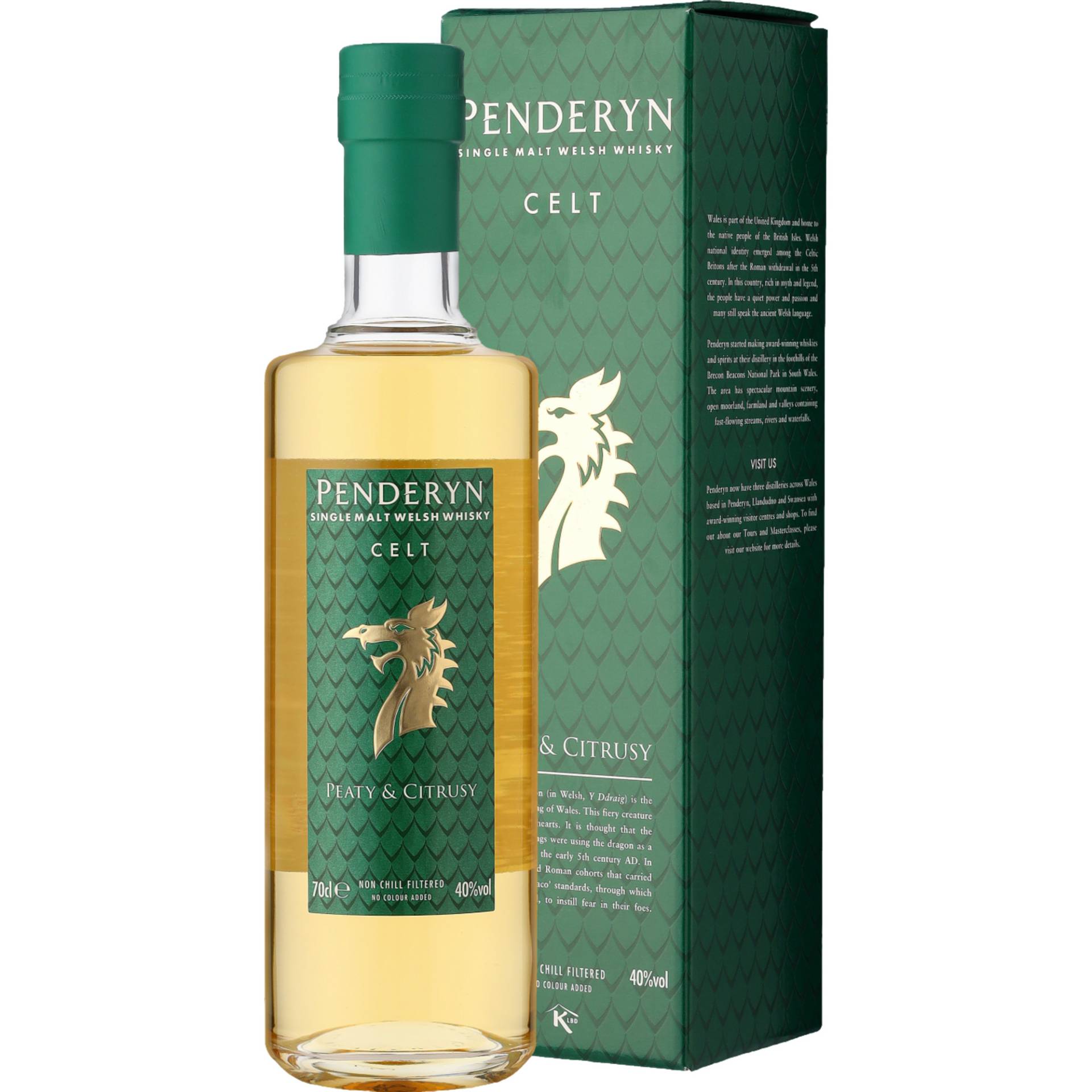 Penderyn Dragon Range Celt Whiskey, Welsh Whiskey, 0,7 L, 46% Vol., in Geschenketui, Spirituosen von Eggers & Franke Holding GmbH, Konsul-Smidt-Str. 8J, D-28217 Bremen