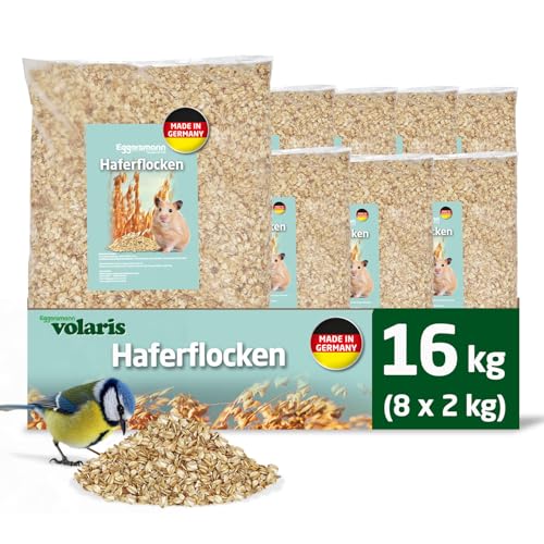 Eggersmann volaris Haferflocken 8x 2 kg – Vogelfutter für Wildvögel – Haferflocken ideal auch als Tierfutter für Igel, Kaninchen & Nager – Wildvogelfutter geeignet für die Ganzjahresfütterung von Eggersmann volaris