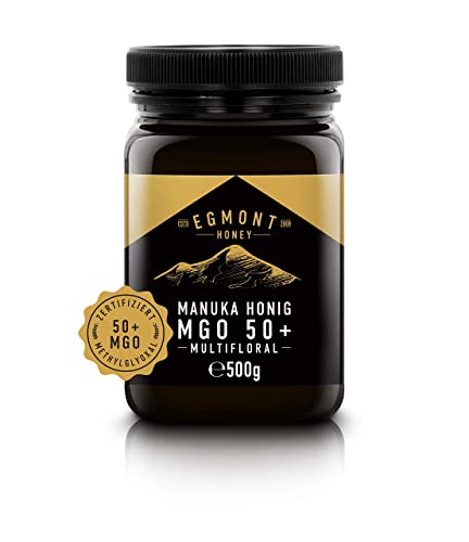 Egmont Honig Manuka Honig 50+ MGO 500g | Zertifizierter MGO-Inhalt | Roher Honig 100% Natürlich | Hergestellt in Neuseeland von Egmont Honey