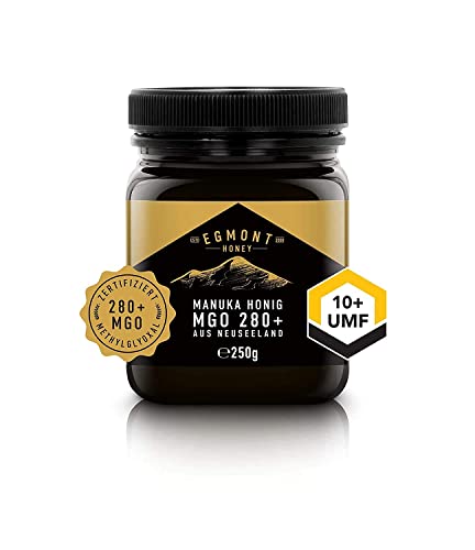 Egmont Honey Manuka Honig 280+ MGO 10+ UMF 250g |zertifizierter MGO und UMF Gehalt |roh und 100% natürlich | hergestellt in Neuseeland von Egmont Honey