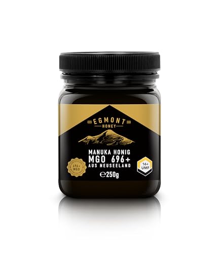 Egmont Honig Manuka Honig 696+ MGO 18+ UMF 250g | Zertifizierter MGO- und UMF-Inhalt | Roher Honig 100% Natürlich | Hergestellt in Neuseeland von Egmont Honey