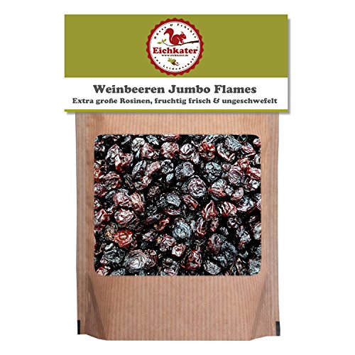 Eichkater Weinbeeren, Rosinen Jumbo Flames groß, saftig und vollmundig (1x1000 g) von Eichkater