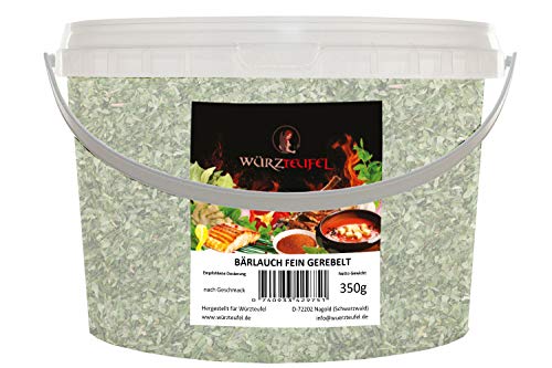 Bärlauch fein gerebelt, feine Bärlauchblätter, keimreduziert, aus deutschem Anbau & Produktion. PE - Eimer 400g. von Eingetragene Warenmarke "Würzteufel"