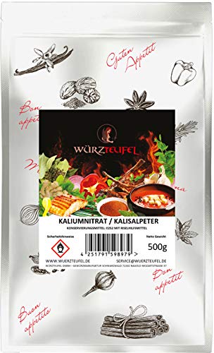 Salpeter, Kaliumnitrat, Kalisalpeter Bengalsalpete, KNO3 in Lebensmittelqualität, mit Rieselhilfe. Beutel 500g. von Yubaoly