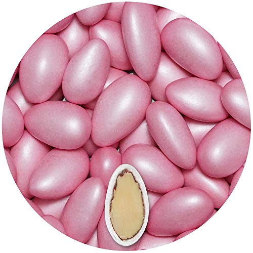 EinsSein® 500g Taufmandeln Die Perle _ rosa-schimmernd Gastgeschenke Taufe Weihe Dragees Zuckermandeln Schokomandeln Bonboniere Bonbons Schokotafeln Junge Mädchen herz groß spruch Kommunion Dragee von EinsSein