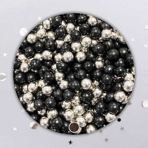 EinsSein 1kg Schokokugeln Mix mini schwarz-silber metallic 1 cm | Gastgeschenke Hochzeit, Taufe, Kommunion, Konfirmation perfekt für Reagenzgläser | Alternative für Schokolinsen, Hochzeitsmandeln, von EinsSein