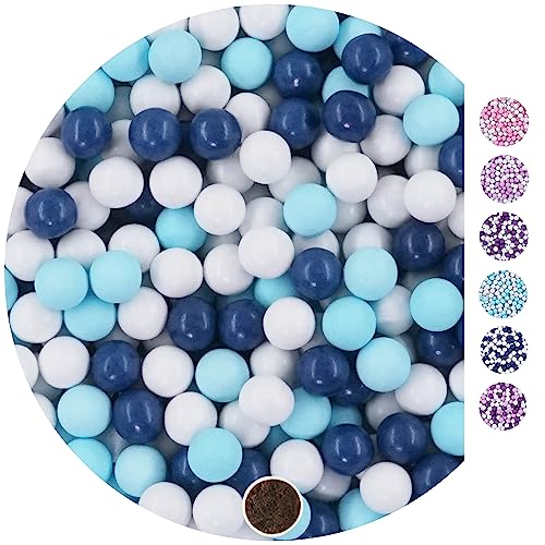 EinsSein 1kg Schokokugeln Mix small weiss-hellblau-dunkelblau ca. 1cm - Gastgeschenke Hochzeit, Taufe, Kommunion perfekt für Reagenzgläser - Alternative für Schokolinsen, Hochzeitsmandeln, von EinsSein