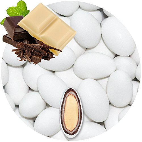 EinsSein 1kg Schokomandeln Double Schokolade weiss matt Hochzeitsmandeln Mandeln Hochzeit Taufmandeln Gastgeschenke Zuckermandeln Bonboniere Confetti Badem sekeri Gastgeschenk Zucker Candy Bar von EinsSein