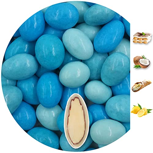 EinsSein 1kg Schokomandeln Geschmacksmix hellblau-blau glanz Hochzeitsmandeln Mandeln Hochzeit Taufmandeln Gastgeschenke Zuckermandeln Bonboniere Confetti Badem sekeri Gastgeschenk Zucker Candy Bar von EinsSein