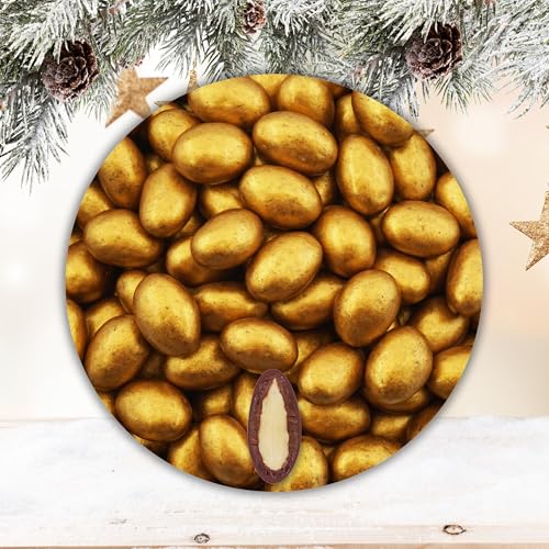 EinsSein 1kg Schokomandeln Milchschoko gold | goldene Hochzeitsmandeln Mandeln Hochzeit Taufmandeln | perfekte Gastgeschenke für die Hochzeit, Taufe, Kommunion, Candybar, Sweet Table | Confetti Badem von EinsSein