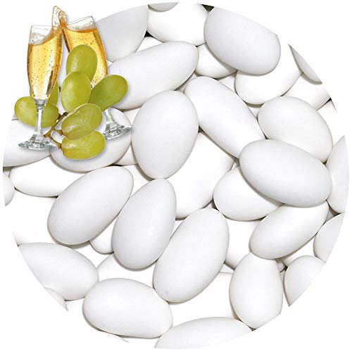 EinsSein 1kg Schokomandeln Schaumwein weiss matt Hochzeitsmandeln Mandeln Hochzeit Taufmandeln Gastgeschenke Zuckermandeln Bonboniere Confetti Badem sekeri Gastgeschenk Zucker Candy Bar Süssigkeiten von EinsSein