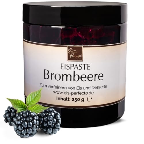 Brombeer Eispaste │ Fruchtige Intensität mit einer feinen, beerigen Note │ MEGA GESCHMACK │ Pimpe deine Eis, Desserts, Getränke uvm mit einer extra Portion Geschmack auf │ Inhalt 250 g von Eis Perfecto