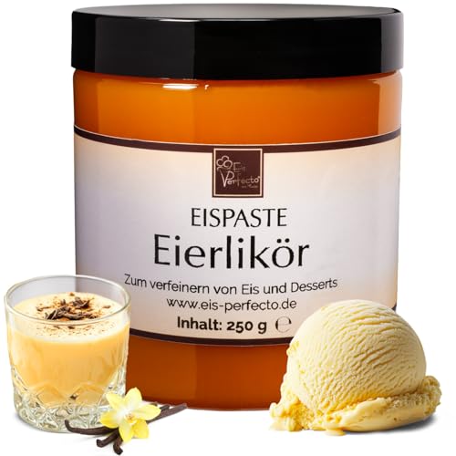 Eierlikör Eispaste Aroma Eis Desserts Pralinen Zum Verfeinern von leckerem Eis Getränke Kuchen Kekse Tortencremes Desserts uvm. Inhalt 250 g von Eis Perfecto