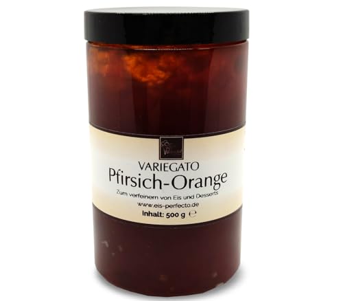 Pfirsich-Orangen Variegato zum marmorieren für selbstgemachtes leckeres Milcheis │ MEGA GESCHMACK│ Auch super lecker in Desserts und Sorbets uvm. │ Inhalt 500 g von Eis Perfecto